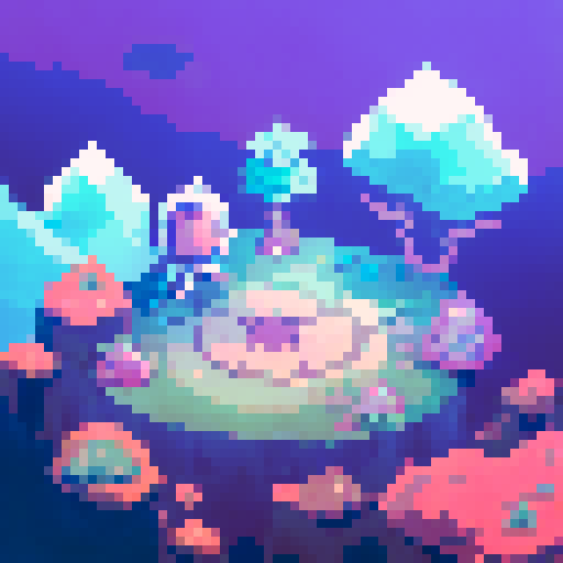 astronaut, pixel art, landscape portrait, vibrant colors, lunar surface, stars, spaceship, helmet, cosmic rays, reflection, tranquility