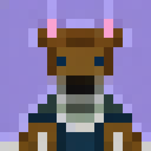 dog avatar, portrait, dog sitting in 45 degree angle, glowing eyes, minimalistic background, pastel colors, 16x16 pixel art, minimalistic dog