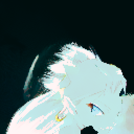 Lonely blond with piercing blue eyes finds fleeting moments of euphoria in a vibrant anime world.