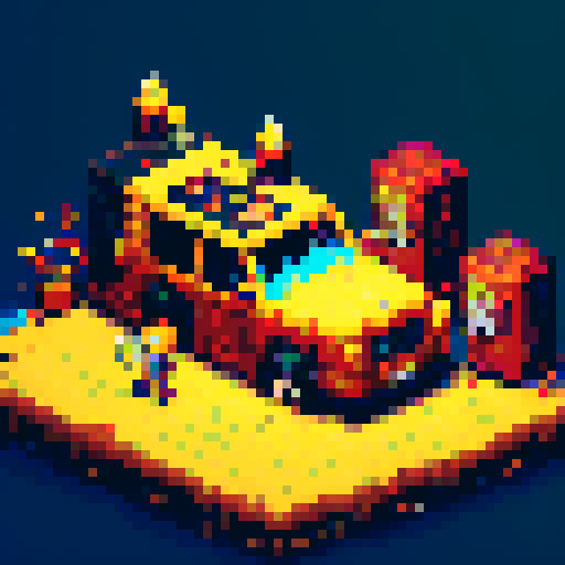 top down rpg character spritesheet, rebellious character with spiky red hair, torn black leather jacket covered in band patches, holding a spray paint can, surrounded by vibrant graffiti on brick walls, against a backdrop of lockers covered in stickers, pixel art