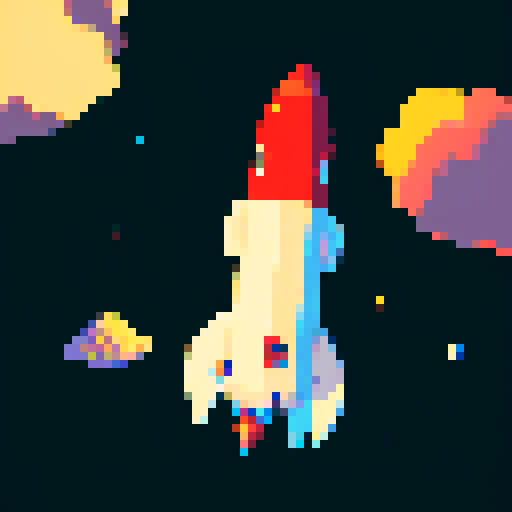 A rocket ship breaking escape velocity from atmosphere