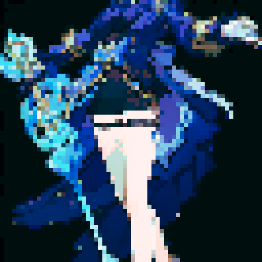 full body, confident girl, holding a gleaming silver sword, black background