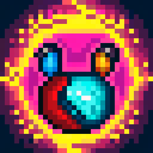 time icon, pixelated clock face, vibrant colors, bold outlines, 32x32 pixels, sRGB, skillfully designed, close up of clock hands, detailed shading, intricate texture, dynamic composition, captivating expression, game icon