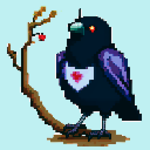 old raven-like druid with a staff