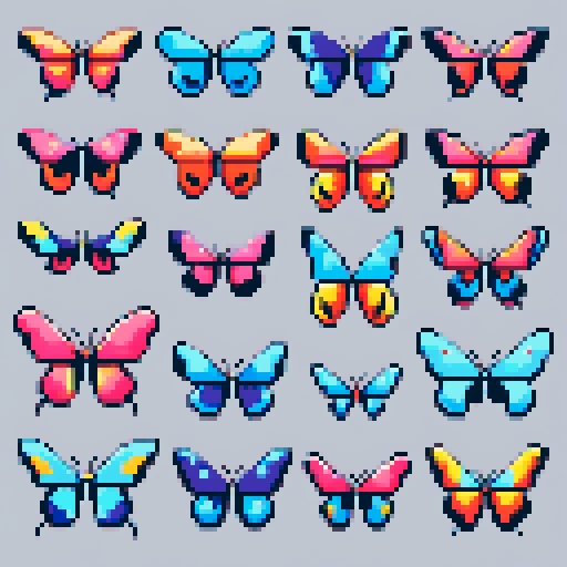 a collection of 9 different butterflies
