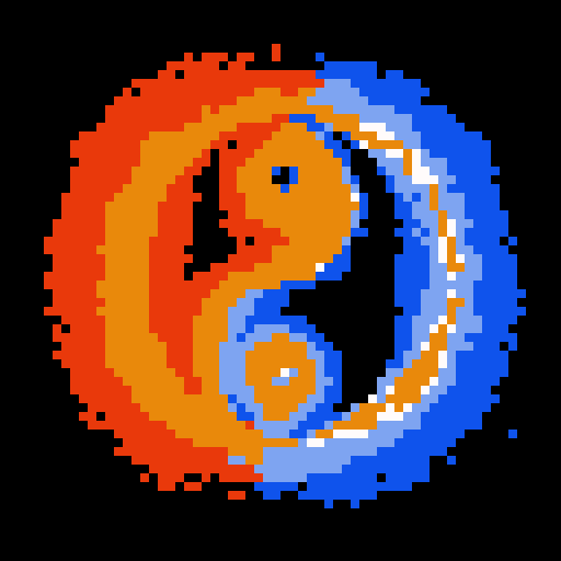 create images with twinflames incorporated in the painting of yin and yang symbol?