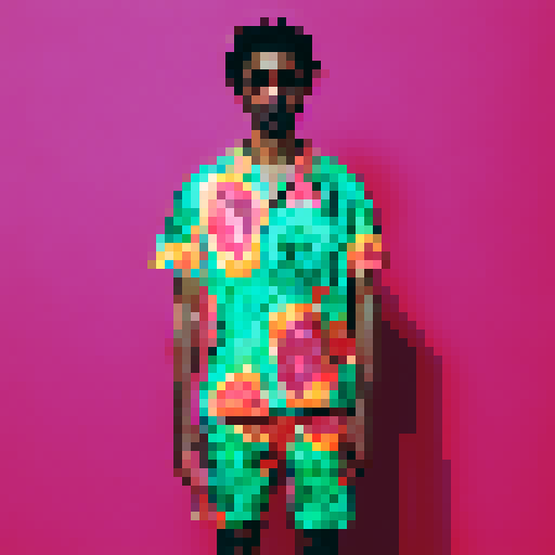 Vibrant, tropical, and playful
    
    Watermelon and pineapple patterns adorn swim shorts for men, bursting with juicy colors and playful shapes, evoking a tropical paradise.