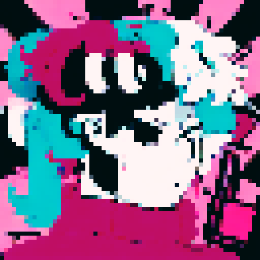 An artwork in Miami Vice styl with a devil driving in his cabriolet. On the backseat are his white and black friend listening to music