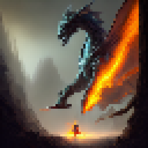 Armor-clad knight riding a fiery dragon through a misty forest with a glowing sword and a castle in the distance, all rendered in a vibrant, epic art style.