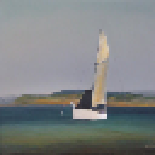 sailboat viewed from the front