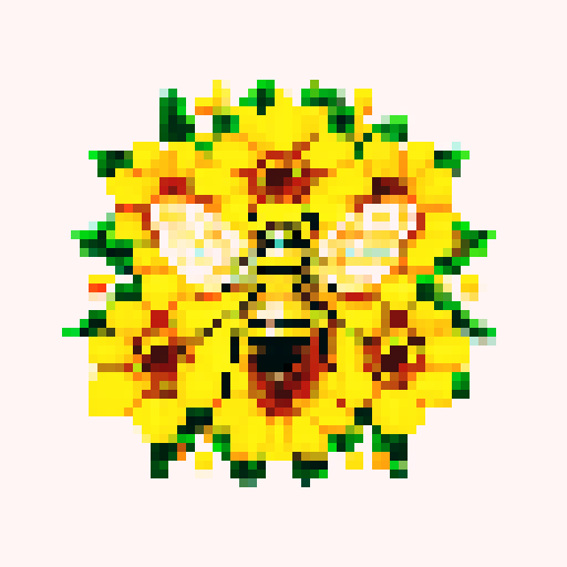 bee in flowers on honey comb with dripping golden honey