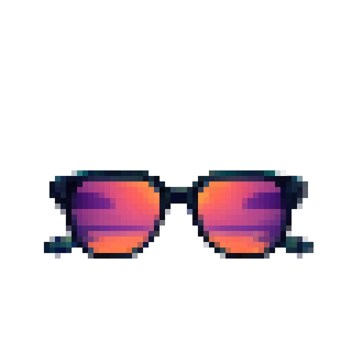 Reflective, neon, rectangular, black-framed sunglasses