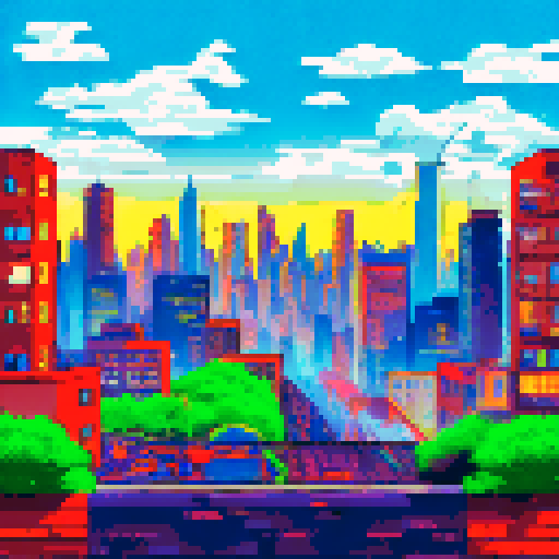 Rooftop taking up most of the image, overlooking city at night, gritty