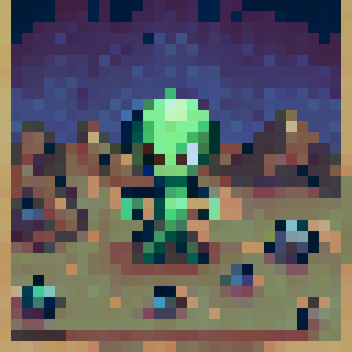 Alien on weird planet