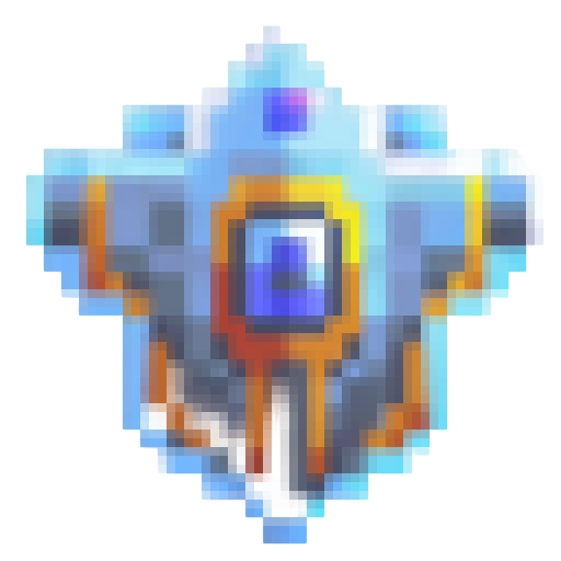 A neon-lit, triangular shield adorned with circuitry patterns and graffiti, reflecting the dystopian cityscape in the background.