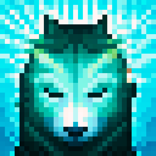 wolf avatar, portrait, glowing eyes, clear outline