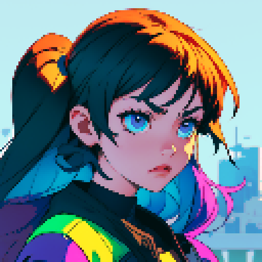 A logotype for a puzzle game named Chroma Grid, using 16 colors.