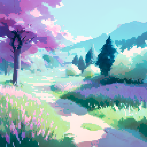 illustration with a meadow