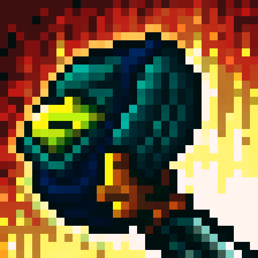evil penguin with razor-sharp talons, walking menacingly towards the viewer in a skillfully crafted 32x32 pixel art game icon, with a close up portrait showcasing its wicked eyes and sleek black feathers