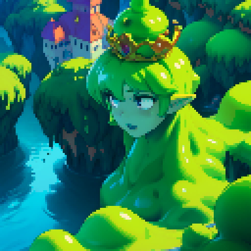 giant slime wearing crown