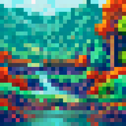 lush green forest, towering mountains, flowing river, blooming wildflowers, colorful birds soaring, cascading waterfall, golden sunlight filtering, serene lake surrounded, misty morning fog, vibrant autumn leaves, majestic oak tree, tranquil meadow, starry night sky, rolling hills, sparkling dewdrops on leaves, gentle breeze rustling