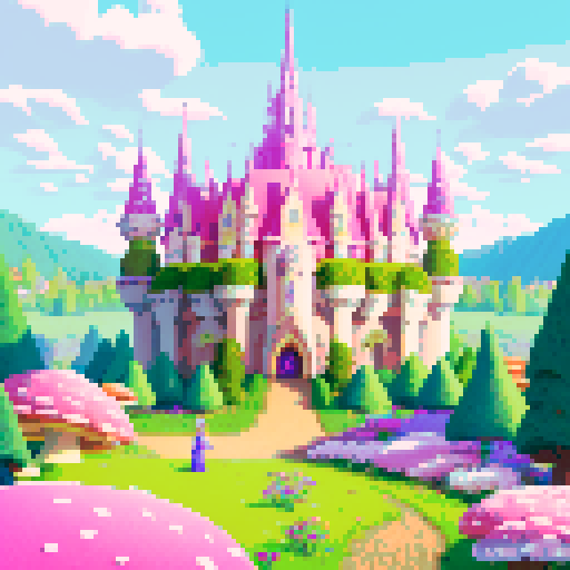 Fairy Tale Land
"A magical fairy-tale setting with a flat, grassy clearing as the battleground. Surrounding the area are giant, glowing mushrooms, sparkling flowers, and a shimmering, enchanted forest. A pastel sky and the spires of a distant castle provide a dreamlike backdrop."