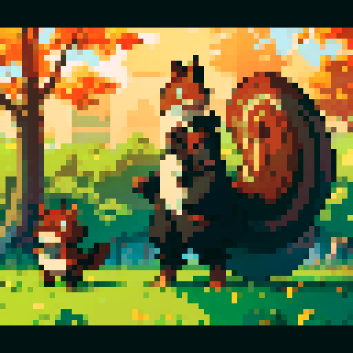 squirrel, fullbody sideview, sprite sheet