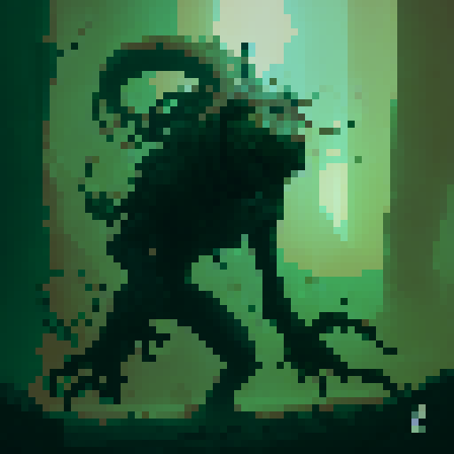 A walking tree with a demon face and teeth, and a dozen outstretched limbs