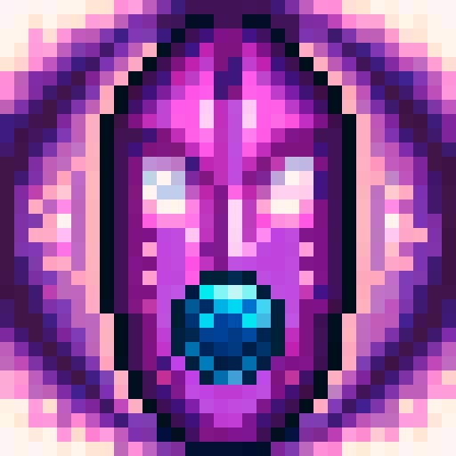 purple gem on a pink background