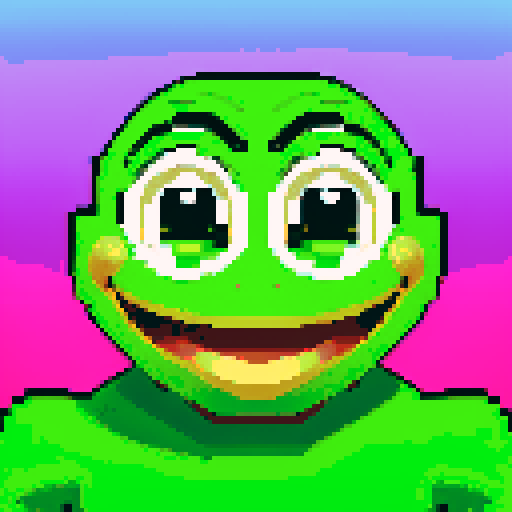 funny, pepe frog, pixel art, sRGB, vibrant colors, exaggerated facial expressions, animated, comical poses