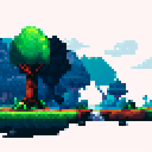 Forest Tileset with trees, rocks and grass.