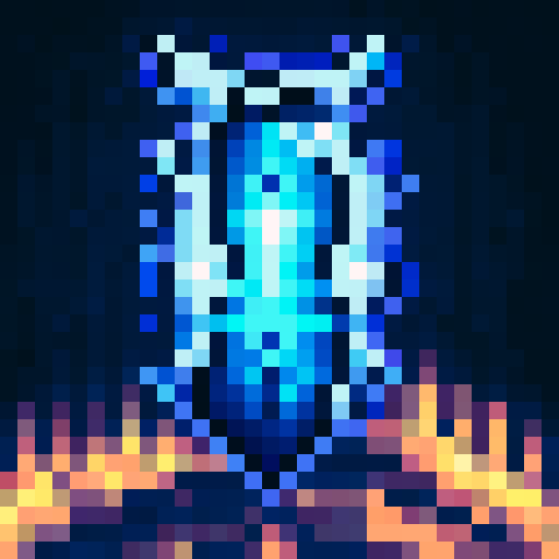 warp stone item with blue-ish energy, game icon, 32x32 pixel art, sRGB, skill art, close up, portrait