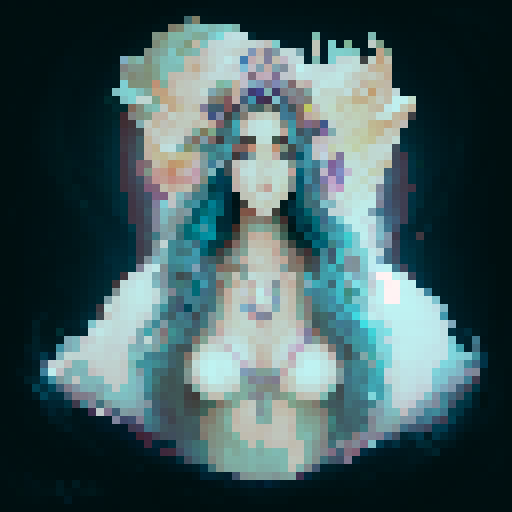 Create a close-up image of a mermaid with a crown, partially submerged underwater. Half of her face is above the water's surface, revealing her beautiful features. The underwater portion of her face should show her aquatic beauty, with the serene, mysterious ambiance of the ocean surrounding her. The crown should have an ethereal, shimmering quality, adding to her majestic presence.