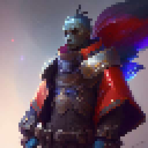 Warior with blue armor and a Big Ruby Sword