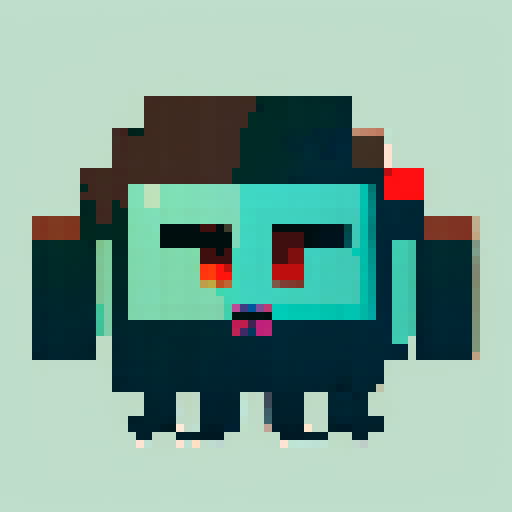 communist zombie game enemy, red eyes, communist star on forehead, pixel art