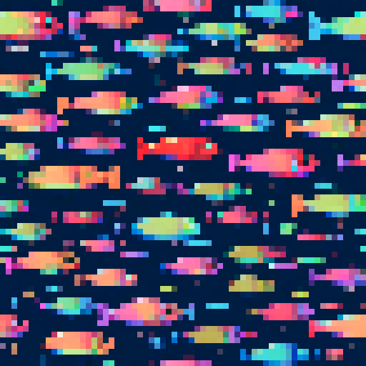 fishing lure, vibrant colors, pixelated details, sRGB, retro aesthetic, intricate design, sparkling reflections, lifelike textures, exaggerated shadows, whimsical charm