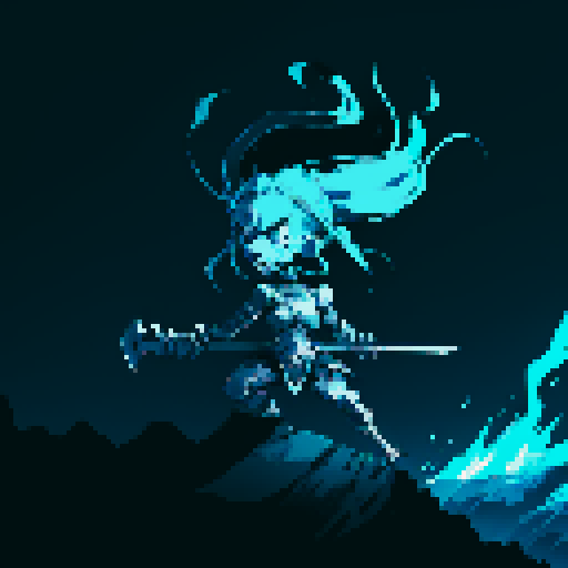 2D Sprite RPG platformer Skeletal warrior with skulls