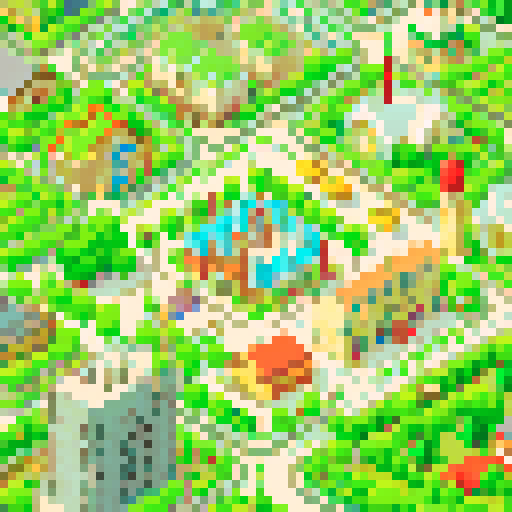 Isometric view of town, urban setting