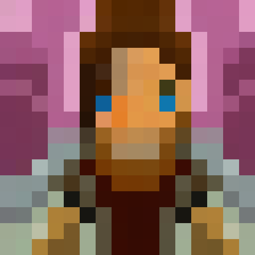 Zombie with tattered shirt and exposed ribcage, glowing red eyes, and jagged teeth, depicted in a game icon-style pixel art portrait with close-up framing