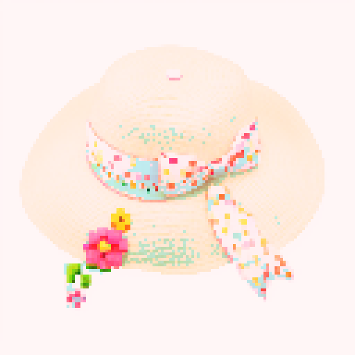 summer hat with a bow, side view