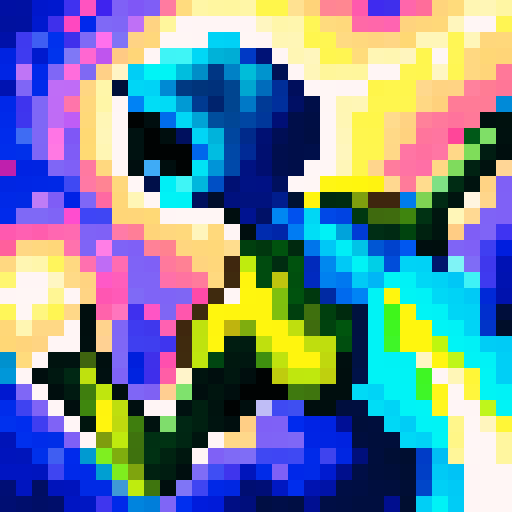 swimming fast, water splashing, game icon, 32x32 pixel art, sRGB, skill art, close up, portrait, agile swimmer, dynamic strokes, vibrant blue water, splashing droplets, intense concentration, determined expression