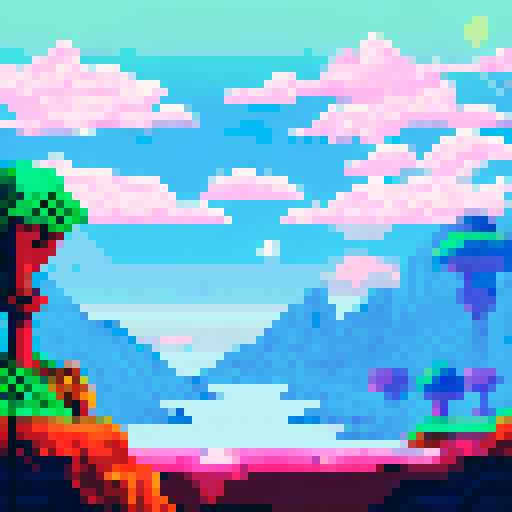Space Galaxy pixelated landscapes