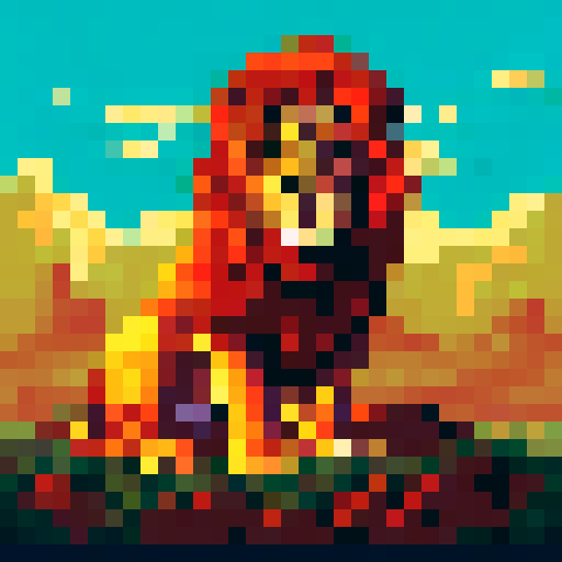 A lion with a sad face