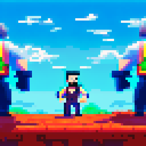 A 2D pixel-art character sprite idle animation  for a male, taller than average, athletic and muscular but not a bodybuilder. The character is wearing light armor that offers some protection, suitable for a post-apocalyptic world