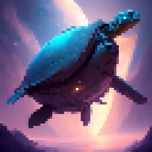 "Radiant turtle shell, soaring through the clouds with iridescent hues, captured in a whimsical watercolor painting."