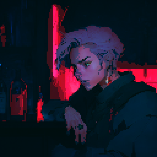 Bar tender with a flowing cape, pouring colorful potions into crystal goblets, surrounded by mystical creatures and enchanted artifacts