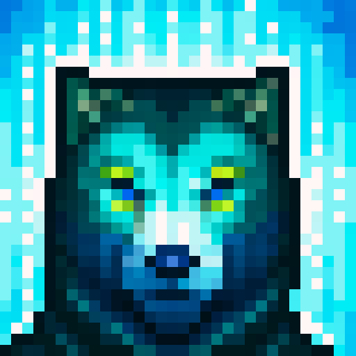 wolf avatar, portrait, glowing eyes