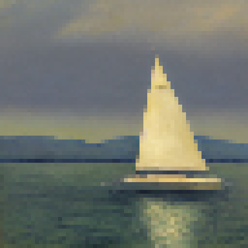 sailboat viewed from the front