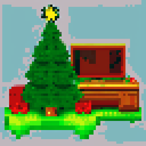 Computer with a Christmas Tree instead of a monitor