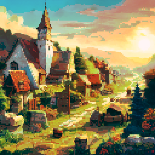 medieval village landscape 1920x1080